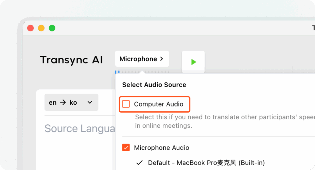 Real-Time Translation with Computer Audio