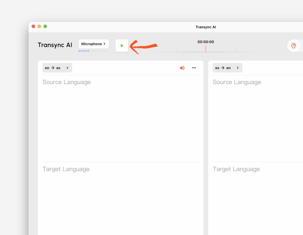 เริ่มงานแปลแบบเรียลไทม์ใน Transync AI